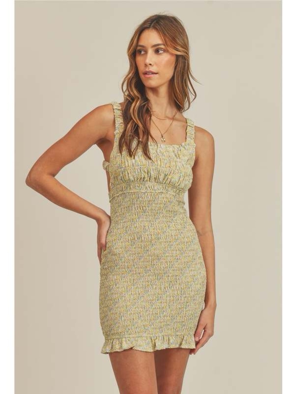 MABLE ADRIAN‎ FLORAL BODYCON DRESS - YELLOW size medium NWT